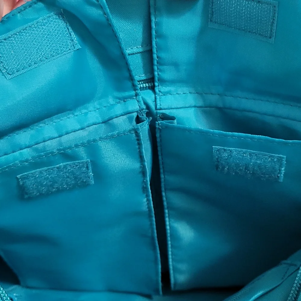 NEW Large Canvas Beach Tote Bag Butterfly Summer Living Turquoise Blue 2pc set